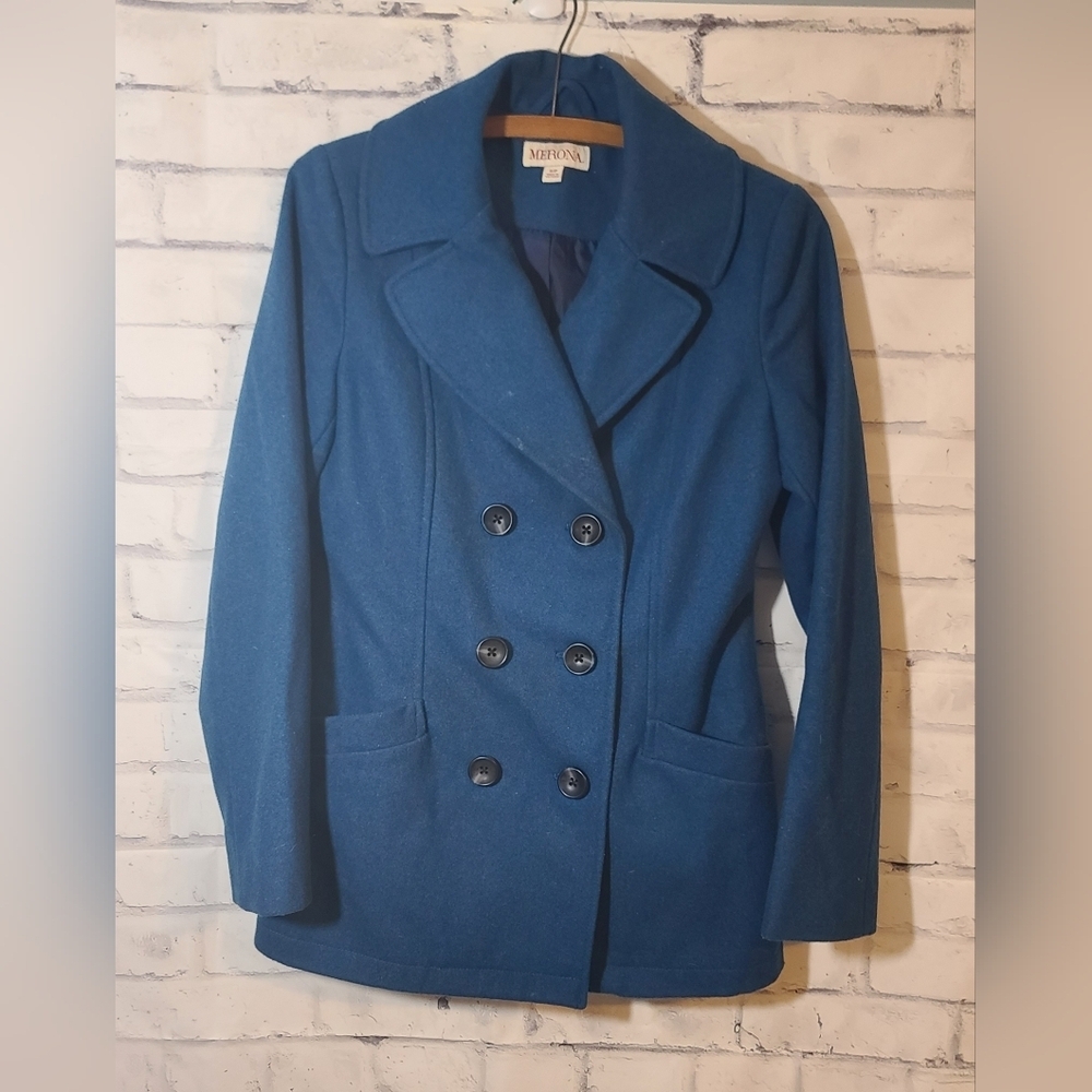 Merona Wool Teal Peacoat Small